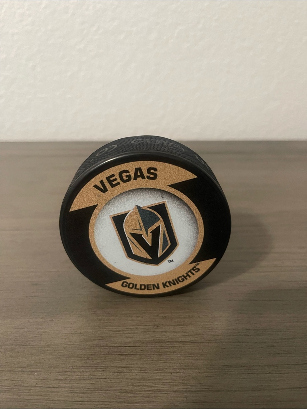 NHL Vegas Golden Knights Black and Gold Hockey Puck